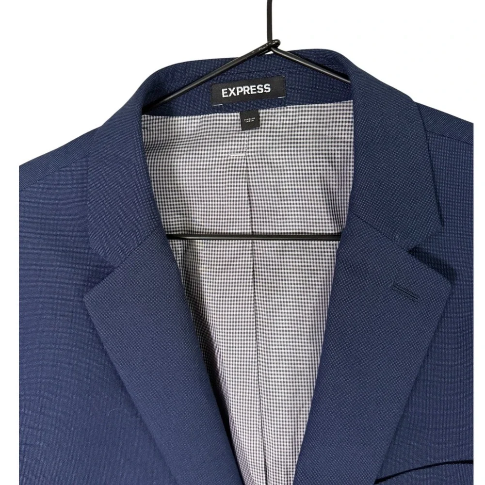 Express Mens Navy Blue Extra Slim Fit Stretch Cotton Blazer Sport Coat 44R